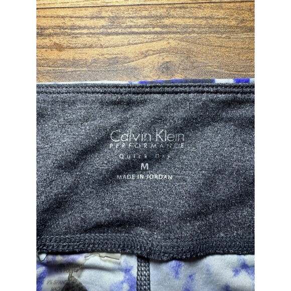 Calvin Klein Performance Women’s Quick Dry Capri Leggings Size M Blue Gray Print - Picture 3 of 5